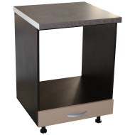 Corp pentru cuptor incorporabil cu sertar Zebra, Wenge/Cappuccino, cu blat beton, 60 x 85 x 60 cm Corp pentru cuptor incorporabil cu sertar Zebra, Wenge/Cappuccino, cu blat beton, 60 x 85 x 60 cm